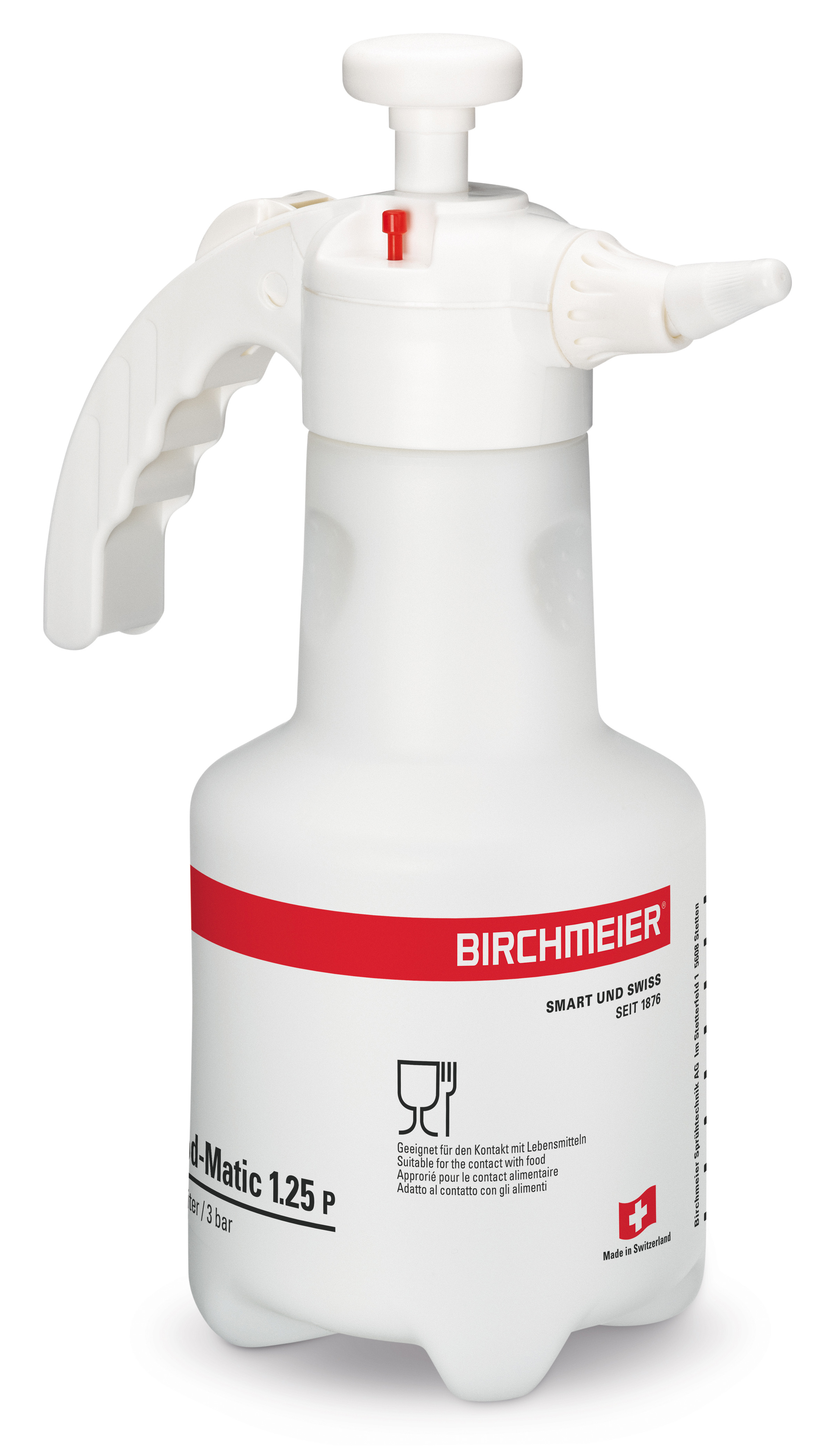 Druckspeicher-Sprühgerät, lebensmittelecht, geeignet für den Kontakt mit Lebensmitteln, Regulierdüse, Food-Matic 1.25 P von Birchmeier