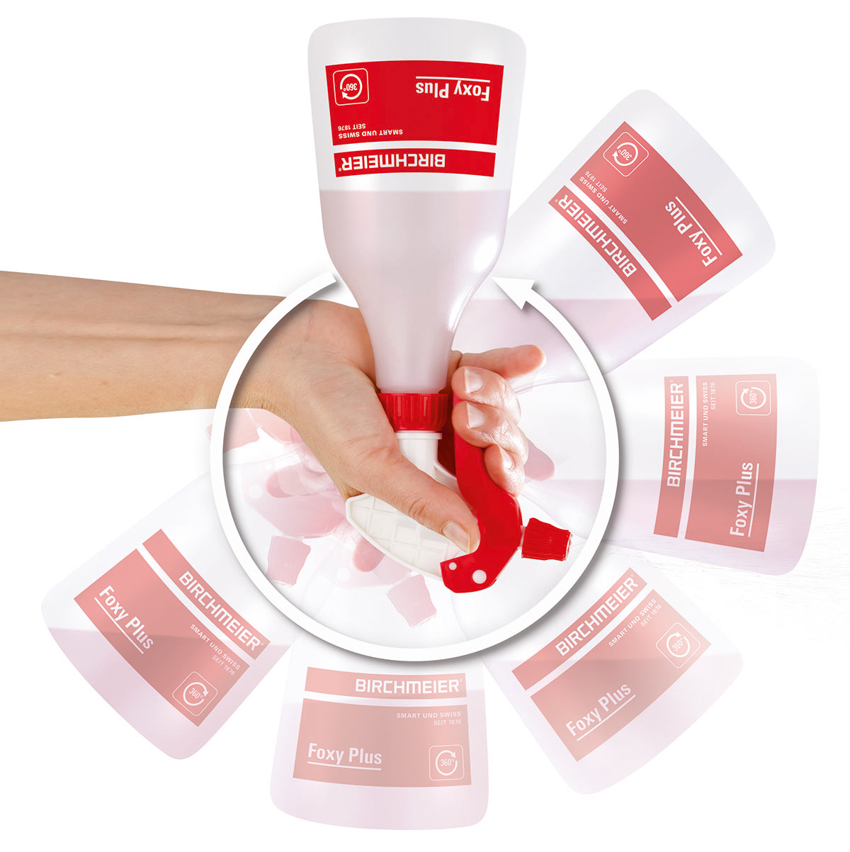 Handsprühgerät Foxy Plus von Birchmeier zum über Über-Kopf-Sprühen, 360°-Funktion